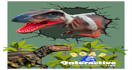 Poster for Roar Interactive with 2 dinosaurs