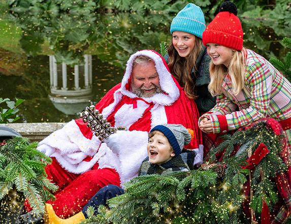 Santa and children in a sleigh in Hillsborough Castle & Gardens