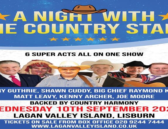 Image is of poster showing various members of the stage show A Night with The Country Stars