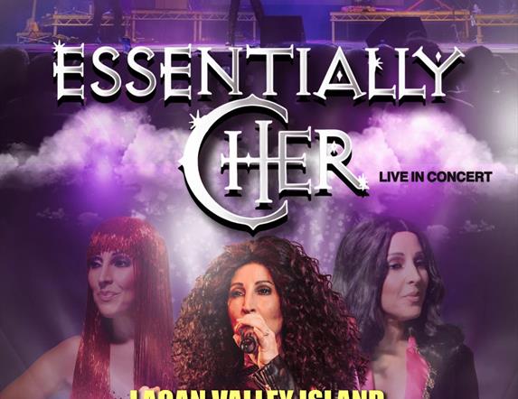 Image is of a poster re stage show Essentially Cher