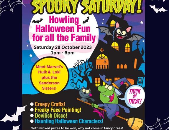 Image is poster advertising Halloween fun at Dundonald International Ice Bowl