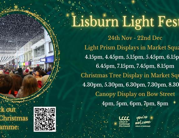 Lisburn Light Festival promo with itinerary