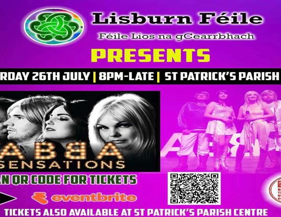 Image is poster of cover band Abba Sensations