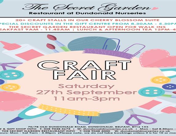 Image is poster of Craft Fair at Dundonald Nurseries