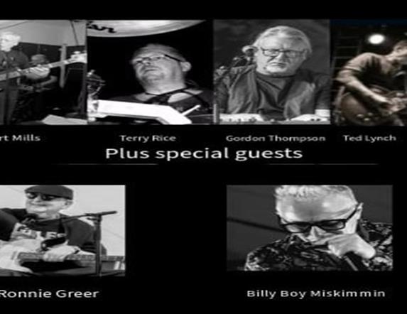 Image is of various musicians in the group The John Mayall Project