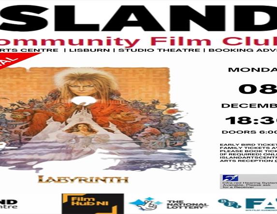 Image is poster for the film Labyrinth featuring David Bowie