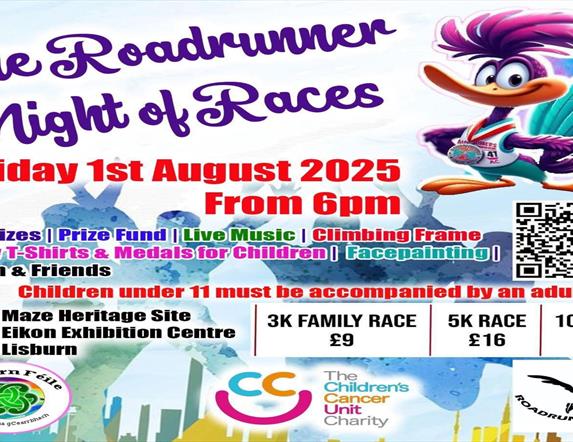 Image is poster advertising Roadrunner Night of the Races event