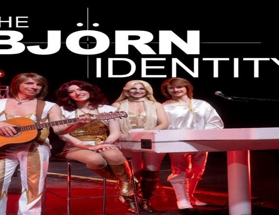 Image shows the members of the ABBA tribute act The Bjorn Identity