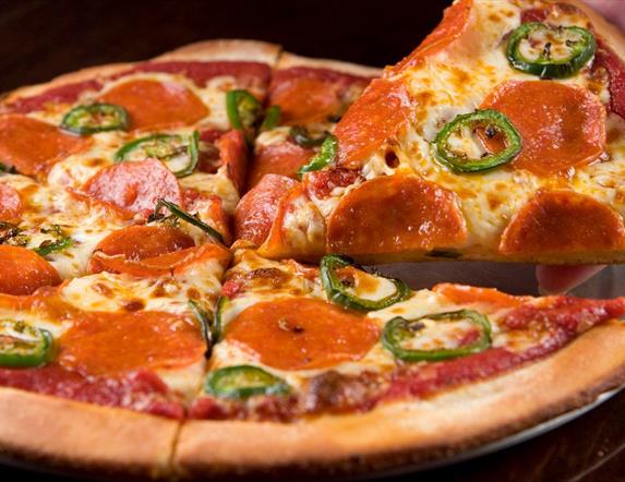 Image is of a pepperoni pizza