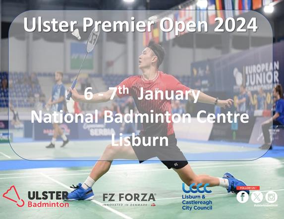 An image of a person player badminton on an advertising leaflet.