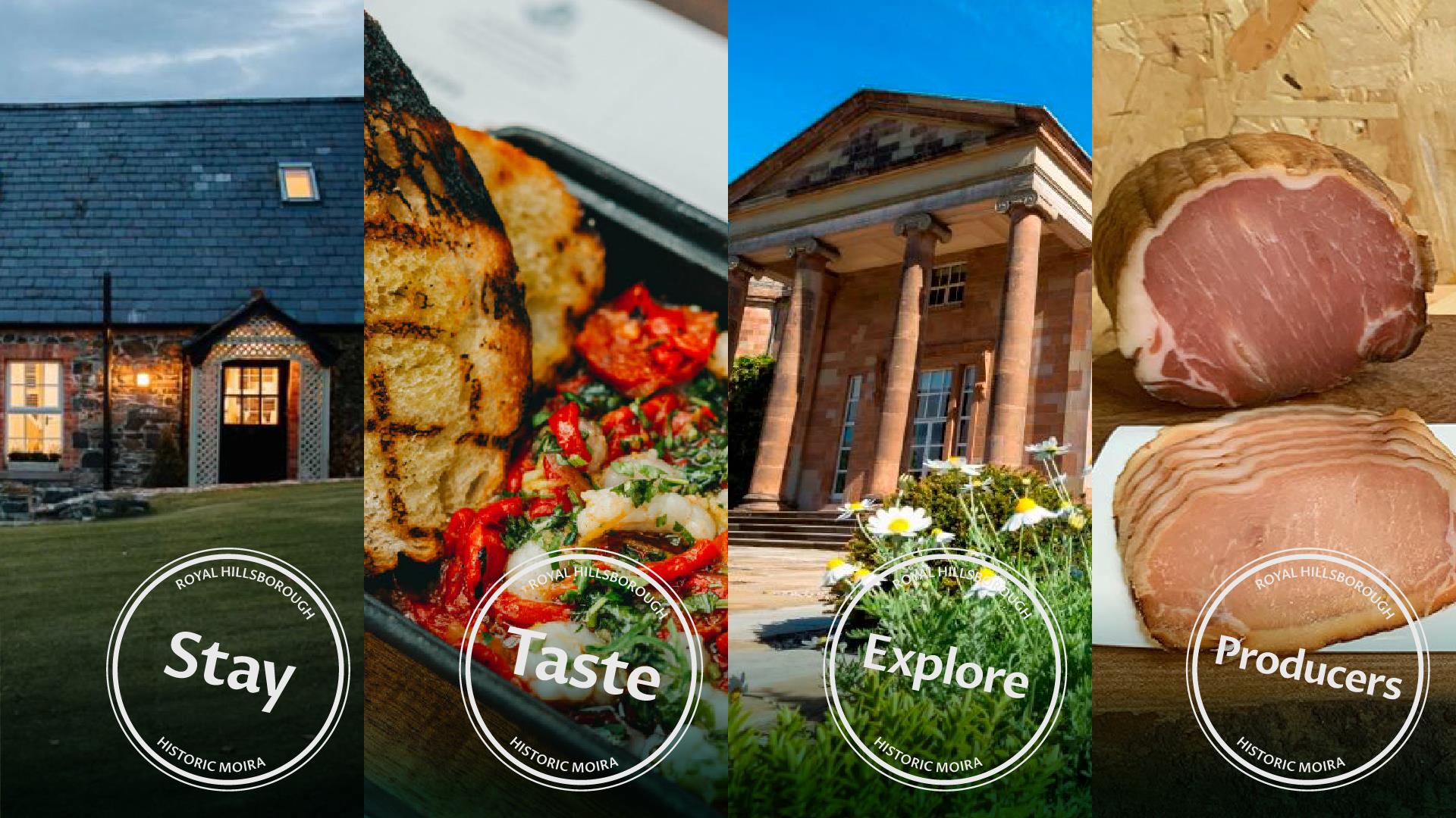 Royal Hillsborough & Historic Moira Hero Image with stay, taste, explore and producers