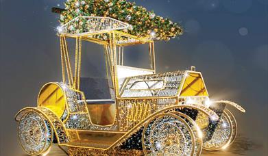 An image of the LED car at Lisburn Lights Fesival