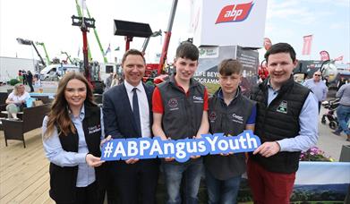 Group holding a sign saying #ABPAngusYouth
