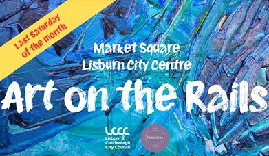 Blue Art on The Rails Poster with text