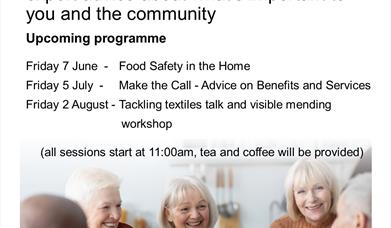 Image is of group of people chatting