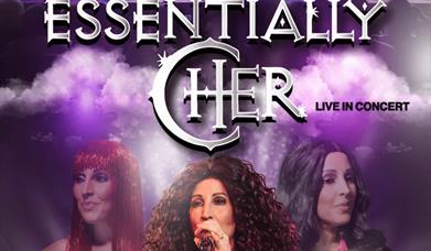 Image is of a poster re stage show Essentially Cher