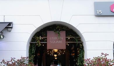 Image is of signage for Lisburn Square