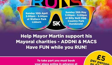 Image is of a poster advertising the Mayor's Colour Run