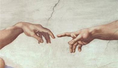Image is of a Michelangelo painting