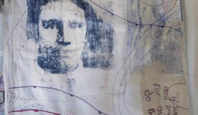 Image shows the artwork by Cas Holmes of her exhibition Places, Spaces and Traces