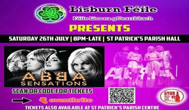 Image is poster of cover band Abba Sensations