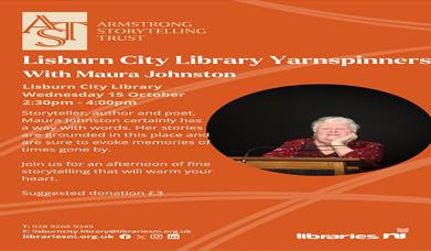 Image is of storyteller Maura Johnston