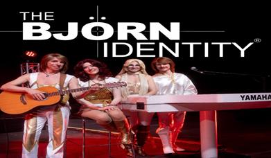 Image shows the members of the ABBA tribute act The Bjorn Identity