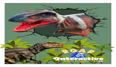 Poster for Roar Interactive with 2 dinosaurs