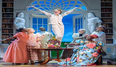 Images of various actors on stage performing The Importance of Being Earnest