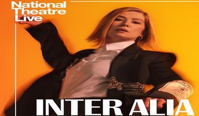 National Theatre Live Inter Alia poster with female cast member.