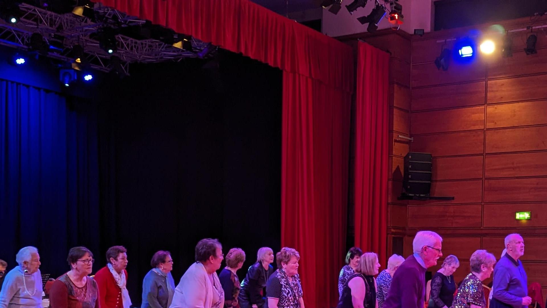 Group dancing in Island Hall.