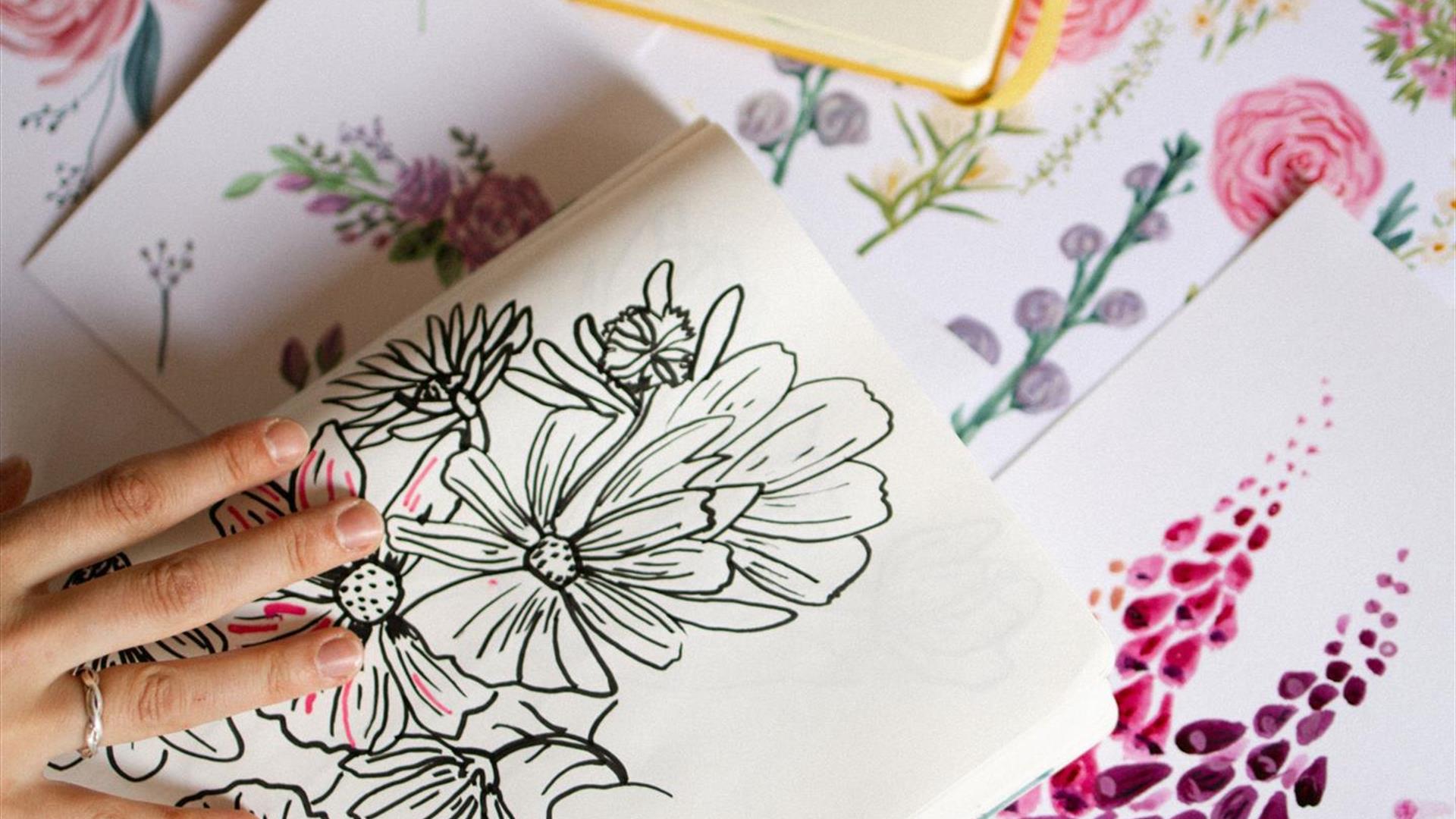Lots of illustrated flowers