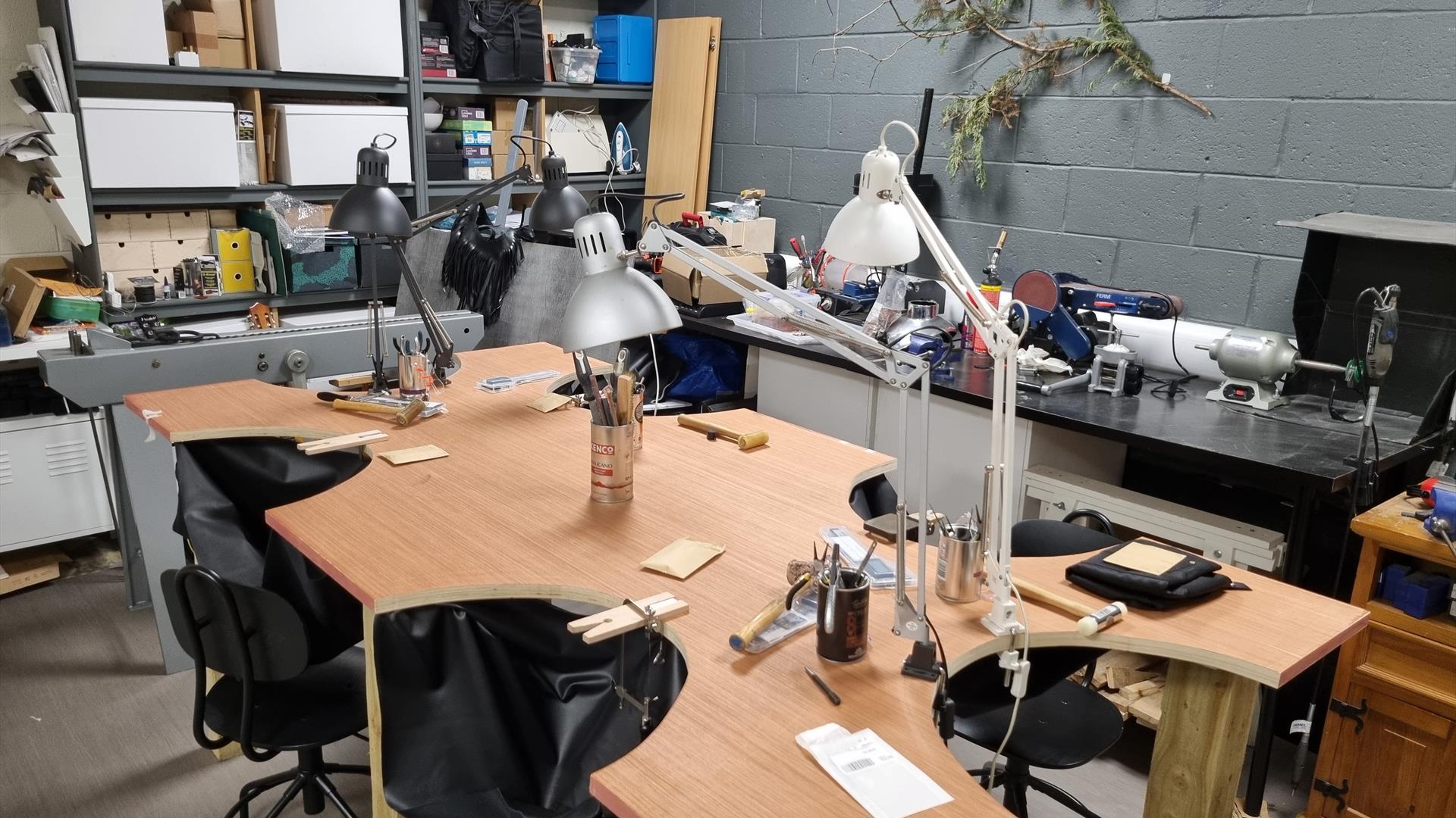 Jewellery makers workshop bench