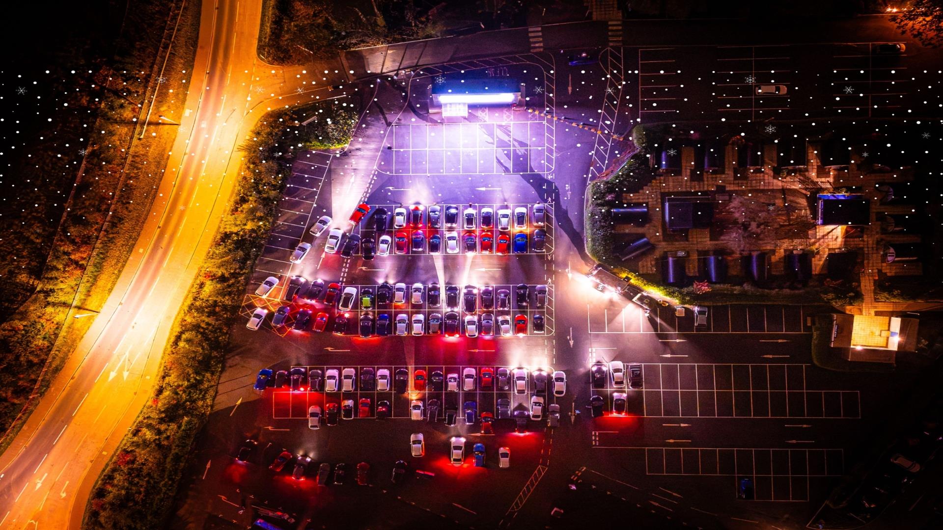 Image shows cars at Movie night at Let's Go Hydro