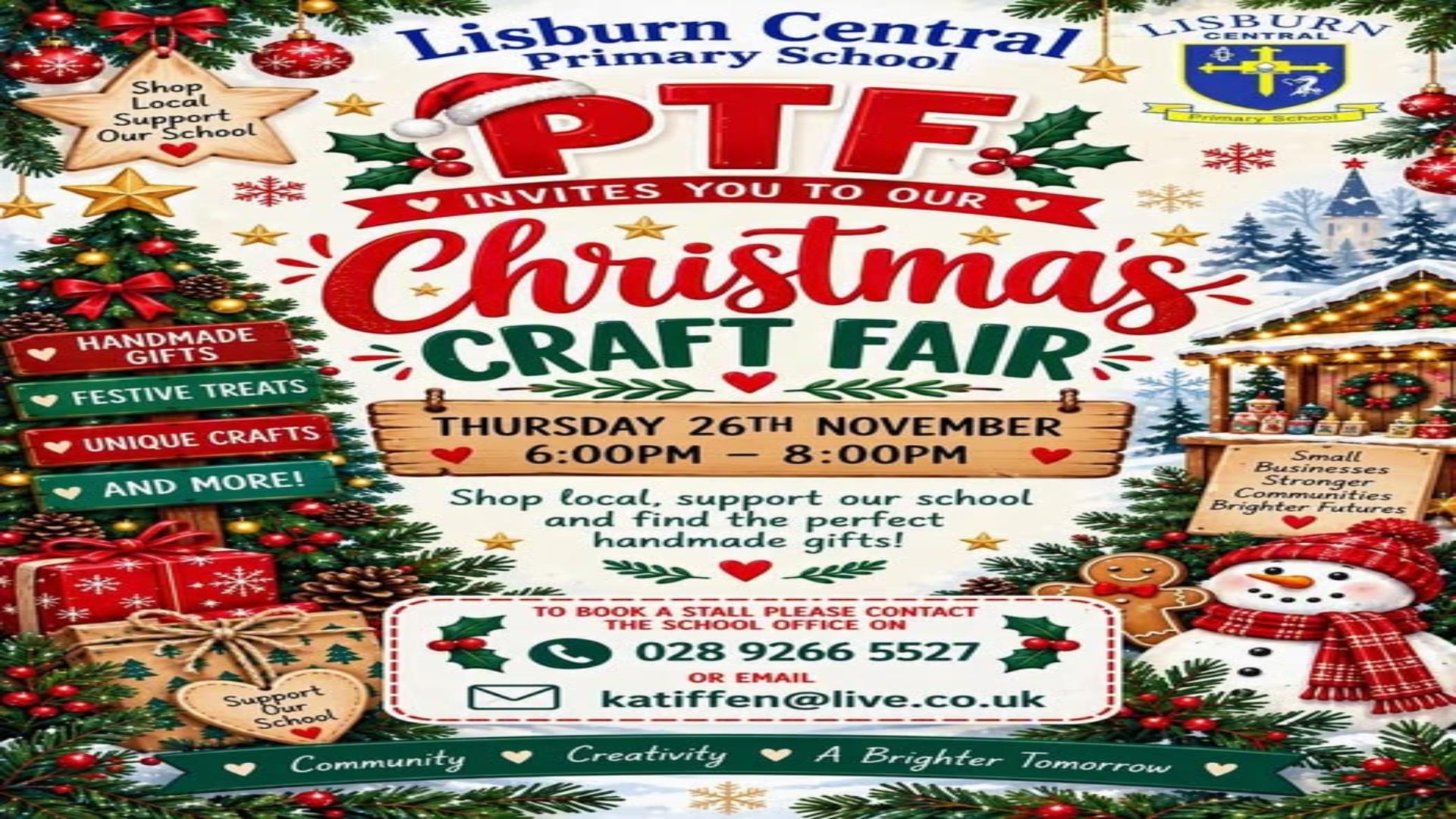 Image shows Christmas Craft Fair poster.