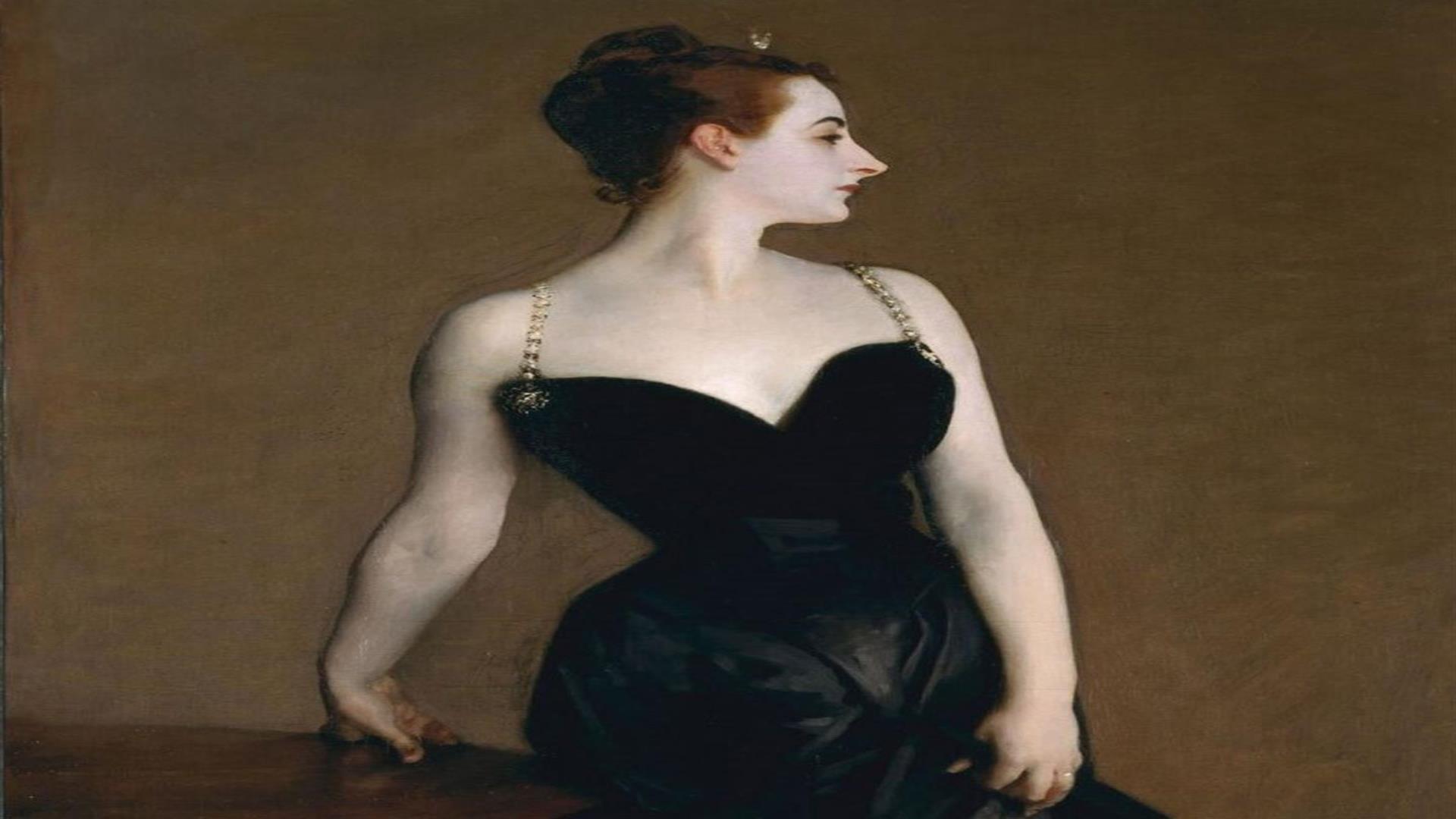 Image of a model in a black dress