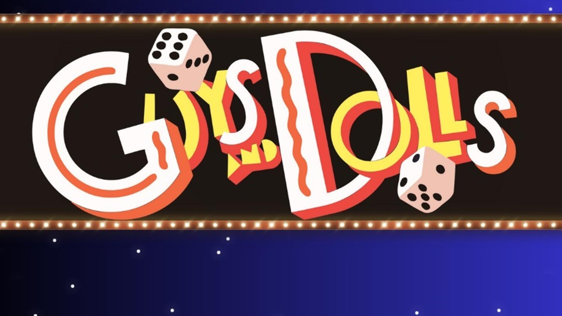 Image is of the logo for the musical Guys and Dolls