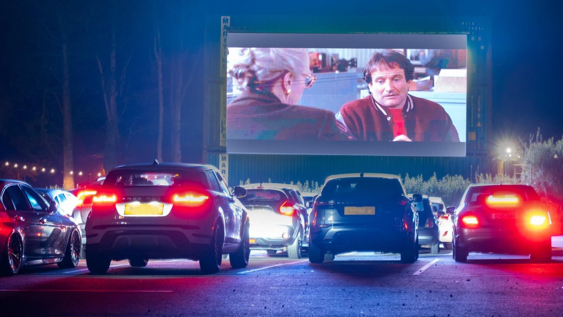 Cars at Let's Go Hydro drive-in cinema