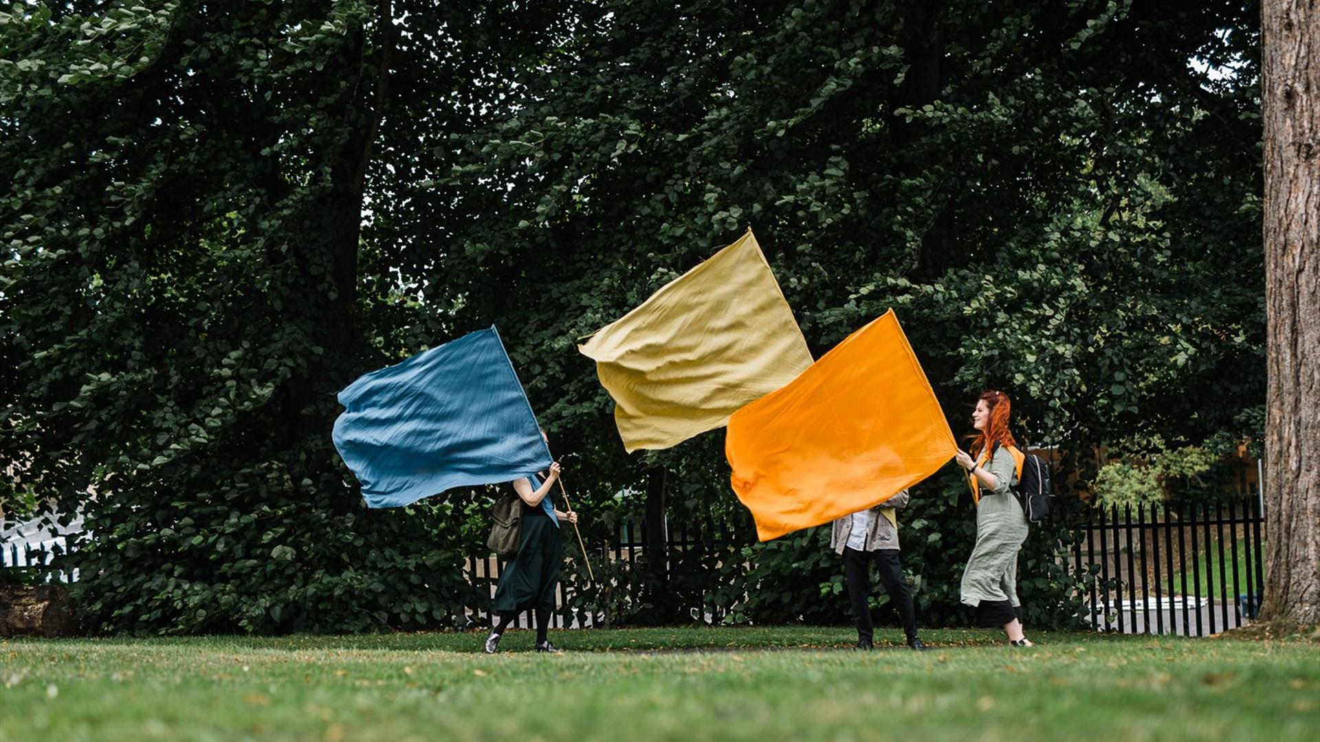 Linen flags in Castle Gardens