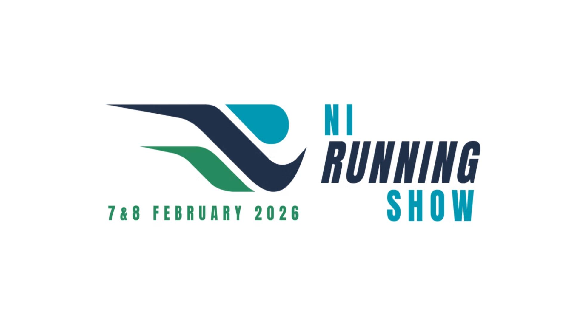 Image shows banner in navy, green and turquoise advertising NI Running