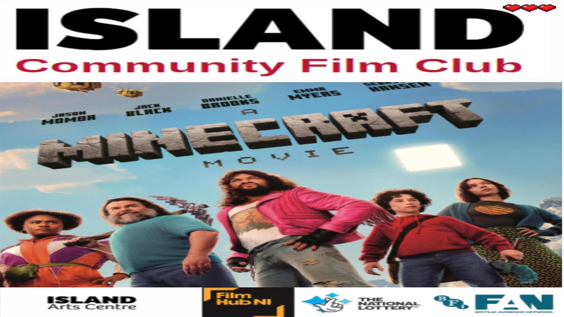 Image is poster of various actors in A Minecraft Movie
