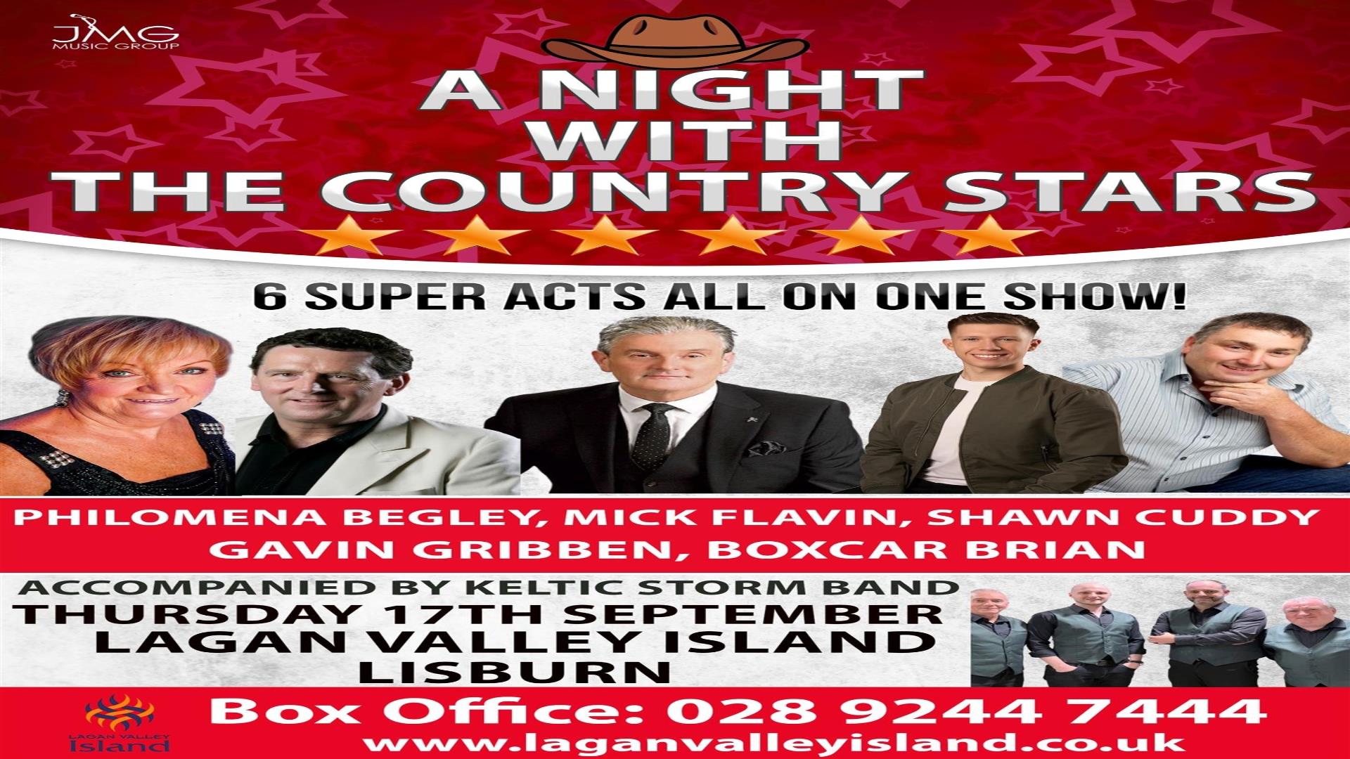 Image is of the various singers who part of the group A Night with the Country Stars