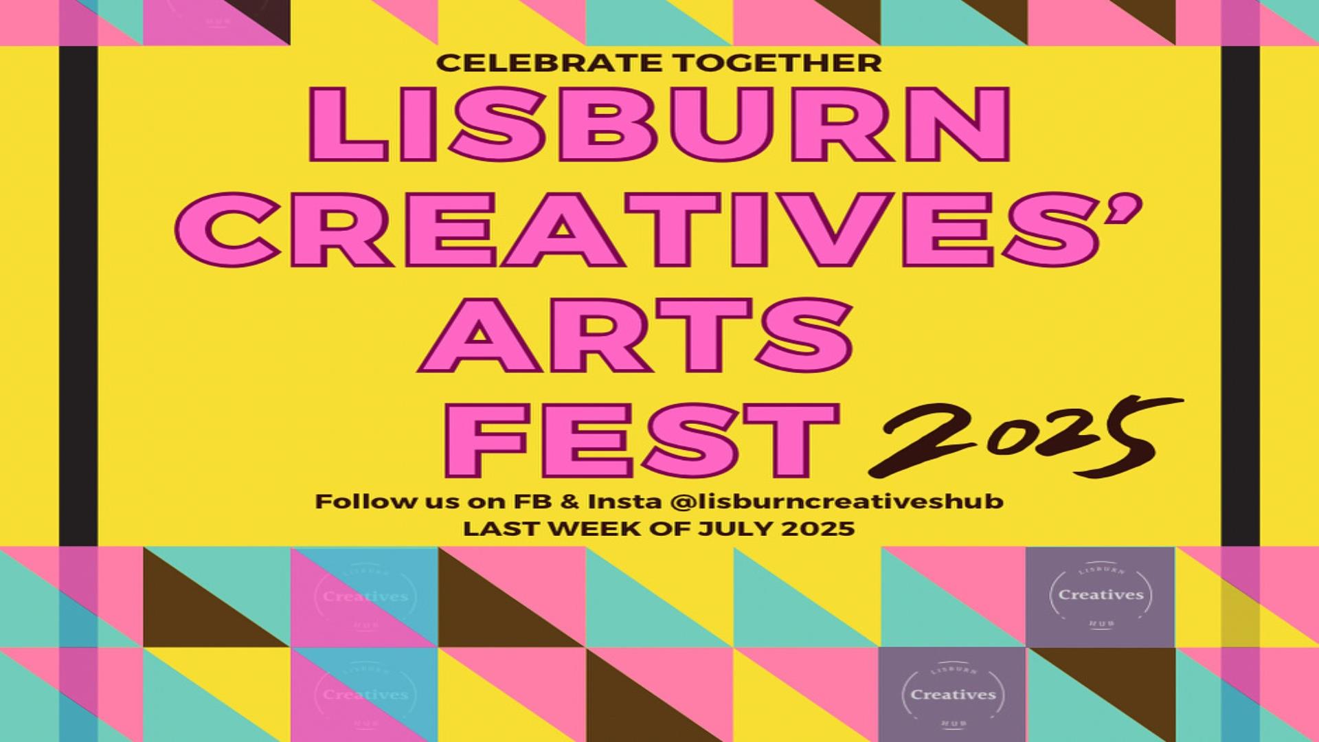 Image is colourful poster re Arts Fest 2025