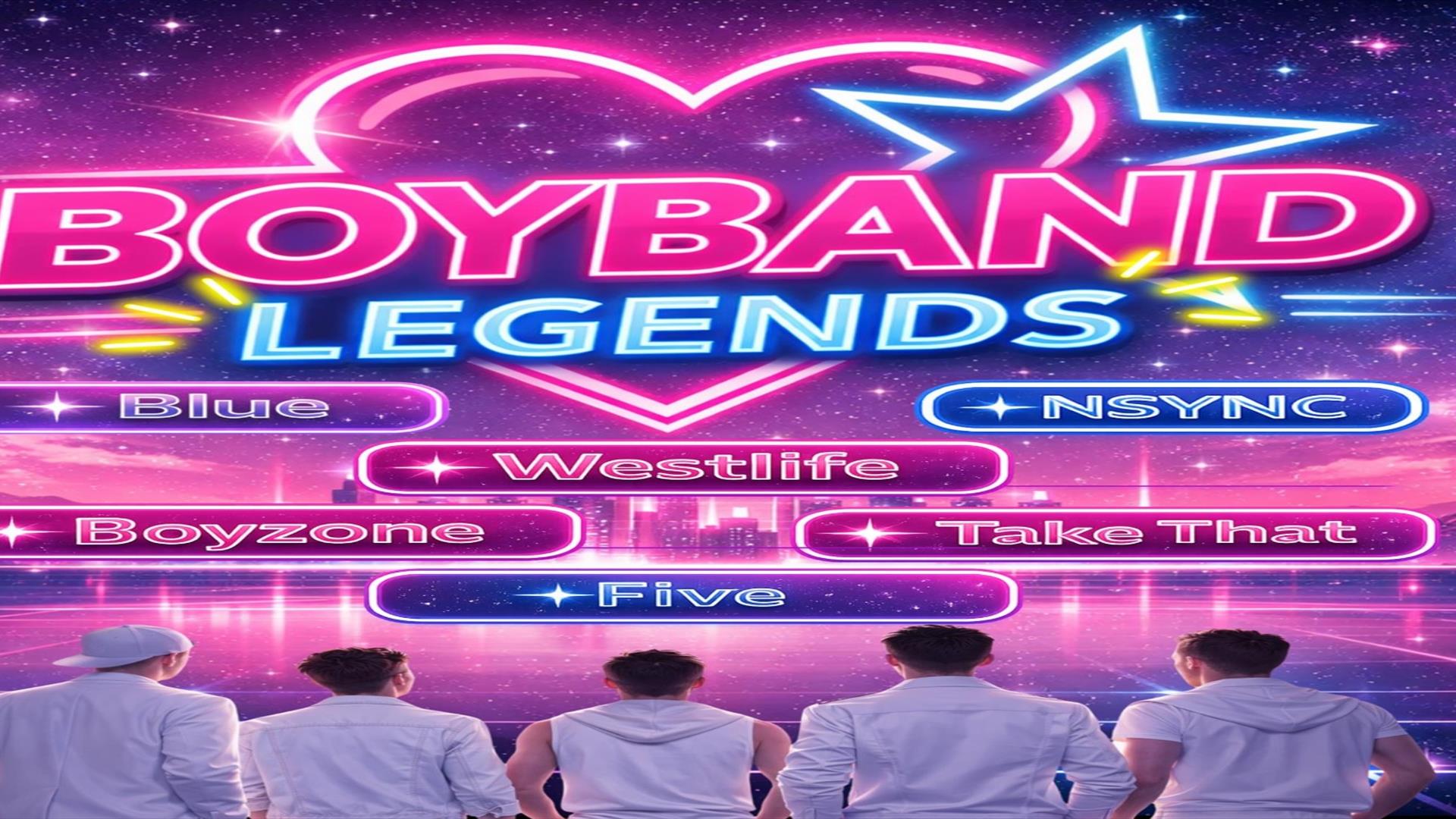 Image is poster advertising tribute group Boyband Legends