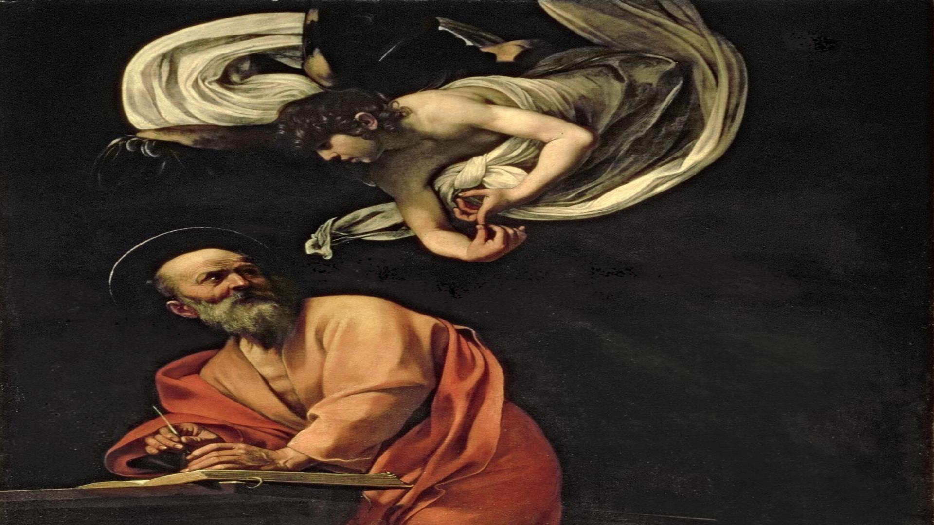 Image is of artwork by Caravaggio