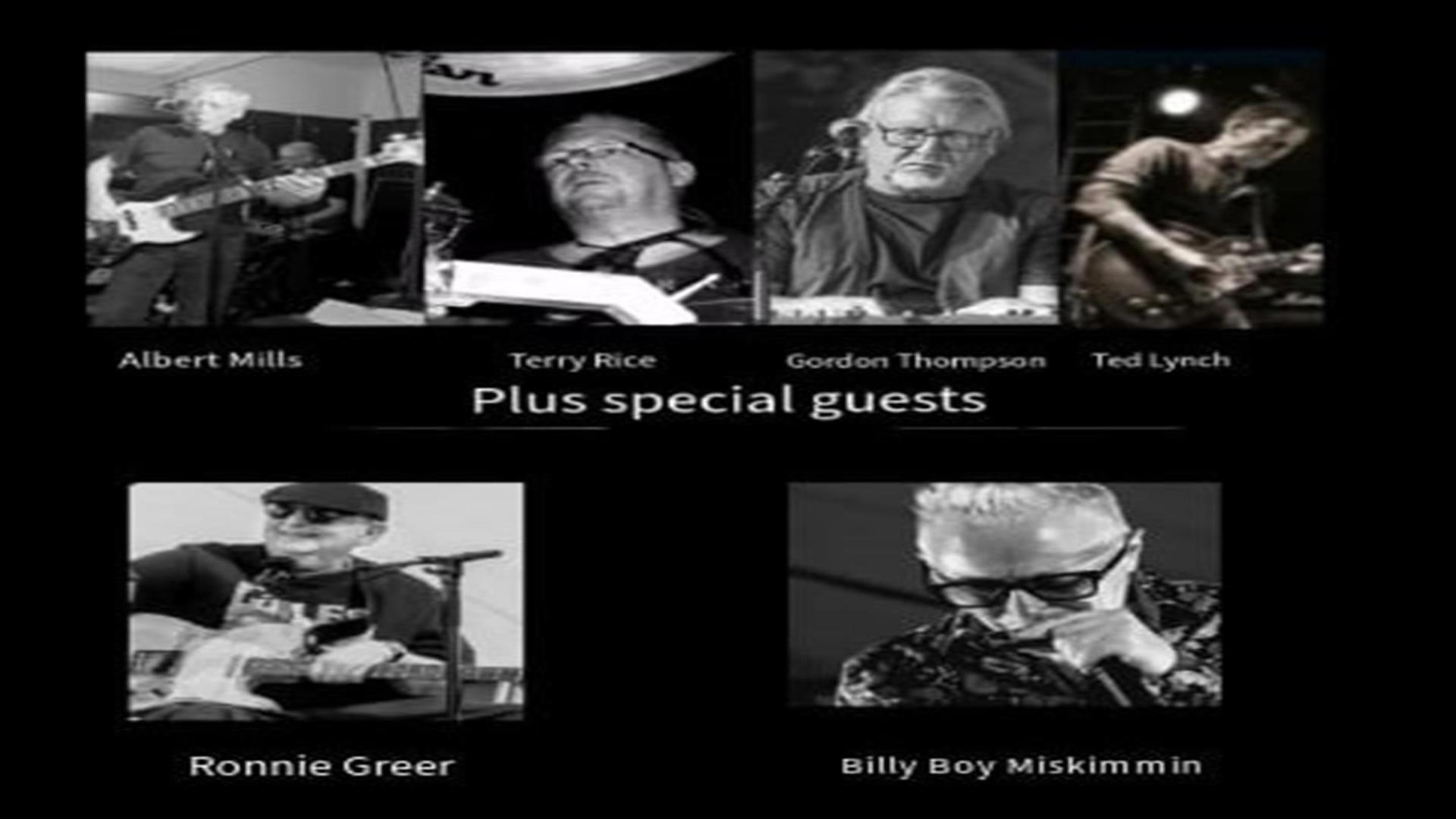 Image is of various musicians in the group The John Mayall Project