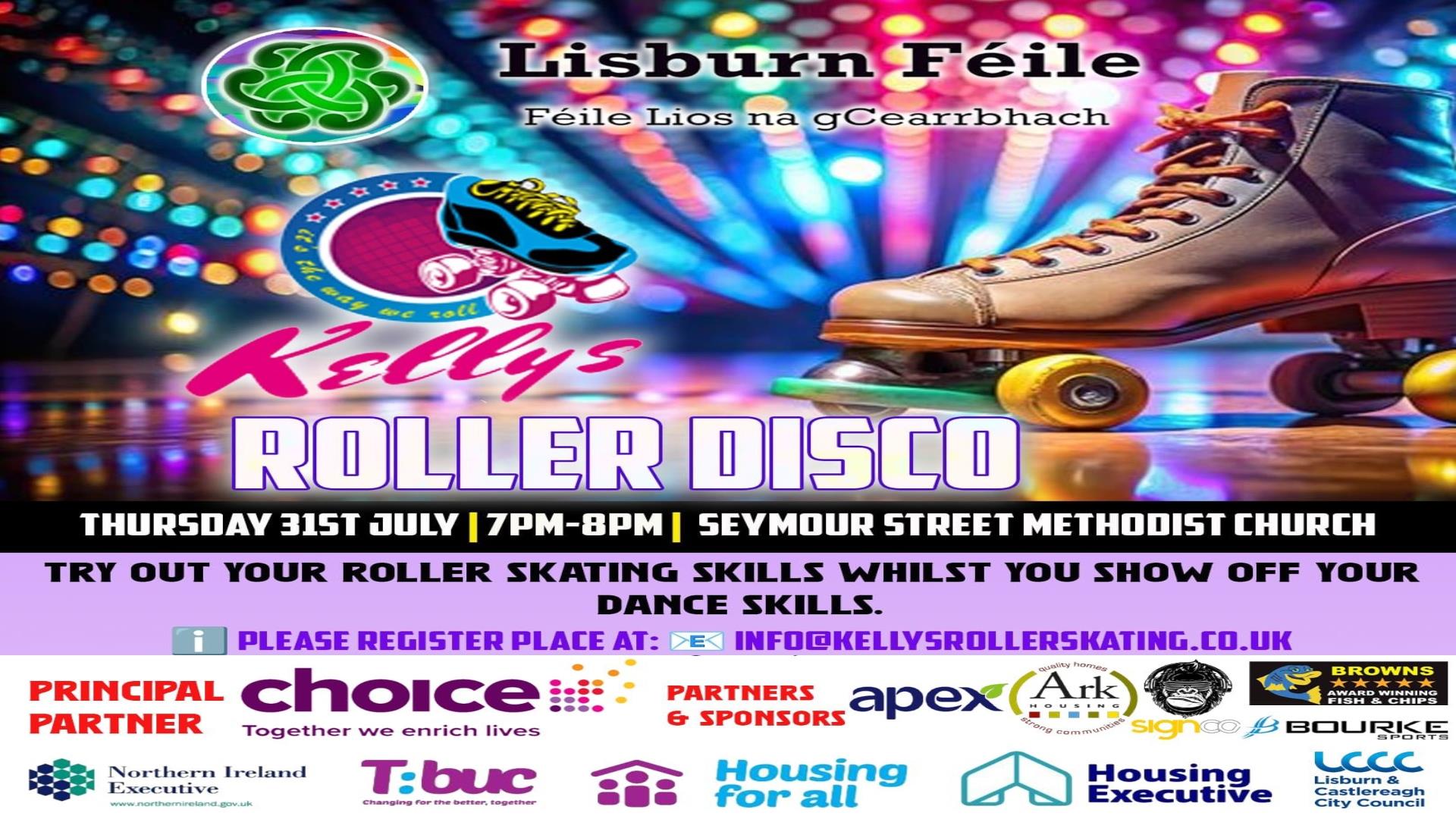 Image is colourful and showing a rollerskate