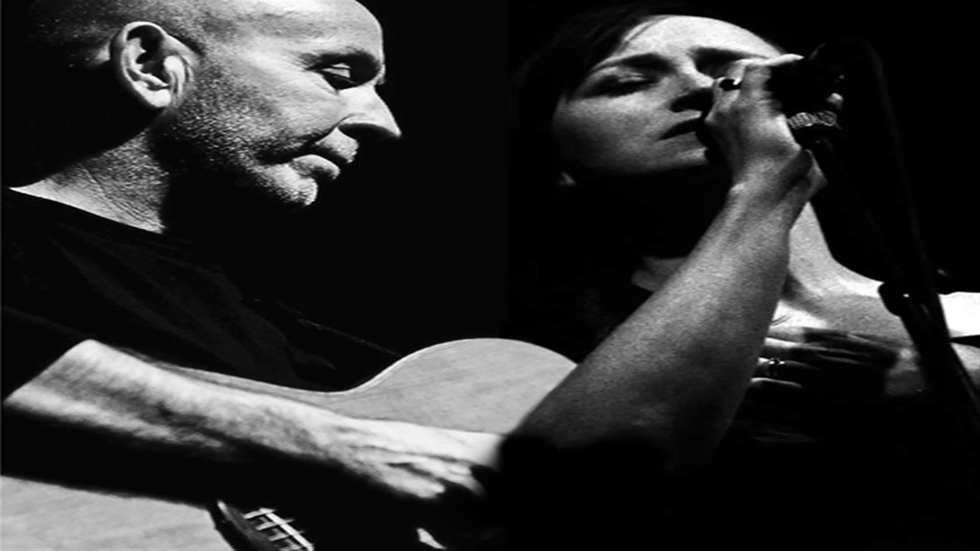 Image is of musicians Kieran Goss and Annie Kinsella playing guitar and singing