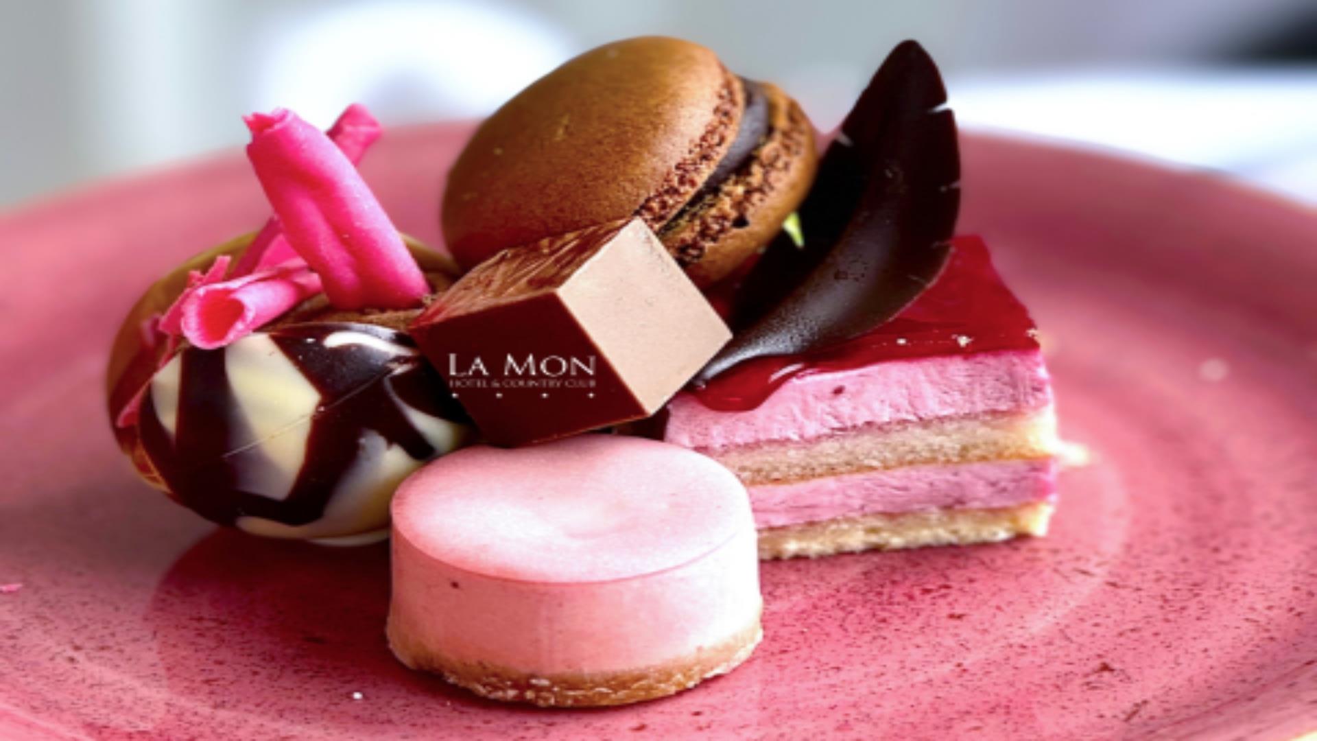 Image is of meringues and chocolate buns