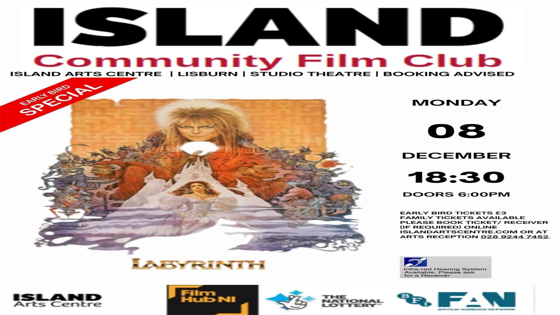 Image is poster for the film Labyrinth featuring David Bowie